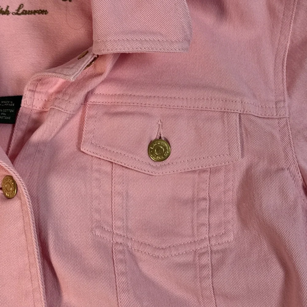 Lauren Ralph Lauren Jeans Company Pink Denim Jacket Colorful LRL Women's Large - Picture 3 of 10